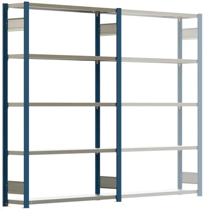 Regalwerk BERT Lagerregal 150 7 Grundfeld 3000 x 1285 x 300 mm - RAL 5010 Markenprodukt