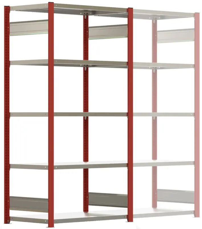 Regalwerk BERT Lagerregal 250 7 Grundfeld 3000 x 1005 x 600 mm - RAL 3000 Jetzt Kaufen