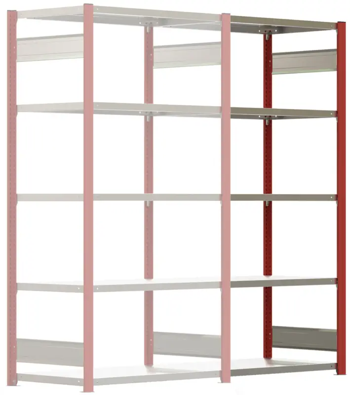 Expressversand Regalwerk BERT Lagerregal 250 7 Anbaufeld 3000 x 1005 x 600 mm - RAL 3000