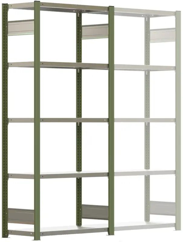 Regalwerk BERT Lagerregal 250 5 Grundfeld 2000 x 875 x 400 mm - RAL 6011 Neue Ware