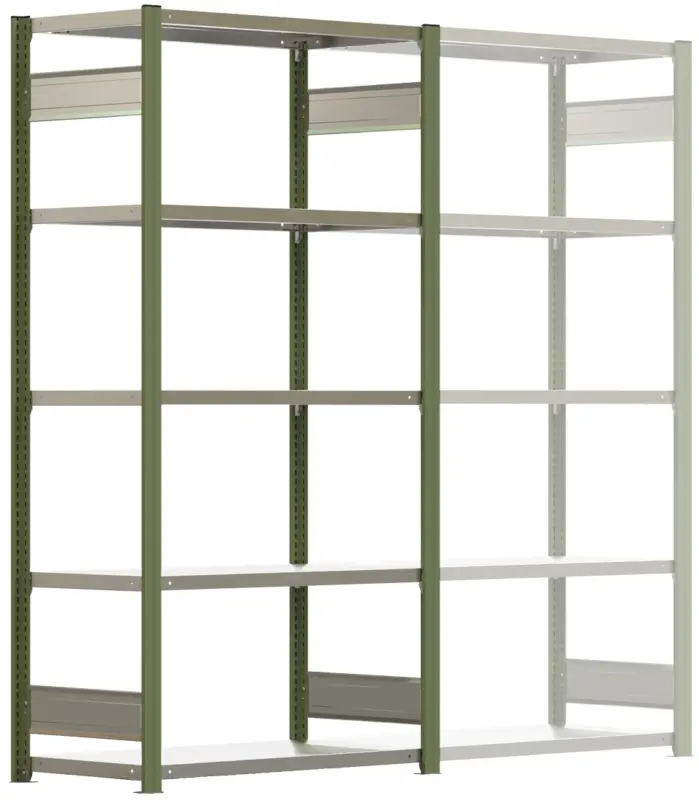 Jetzt Kaufen Regalwerk BERT Lagerregal 250 5 Grundfeld 2000 x 1285 x 500 mm - RAL 6011