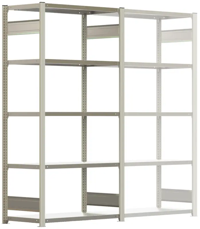Regalwerk BERT Lagerregal 250 5 Grundfeld 2000 x 1285 x 500 mm - RAL 7035 Top-Preis