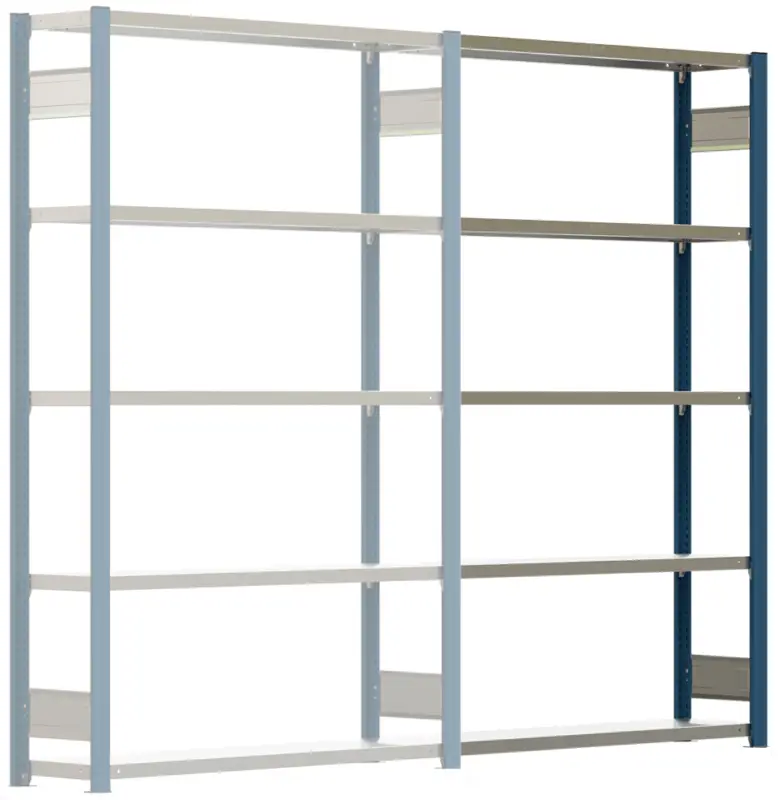 Super-Preis Regalwerk BERT Lagerregal 250 5 Anbaufeld 2000 x 1285 x 300 mm - RAL 5010