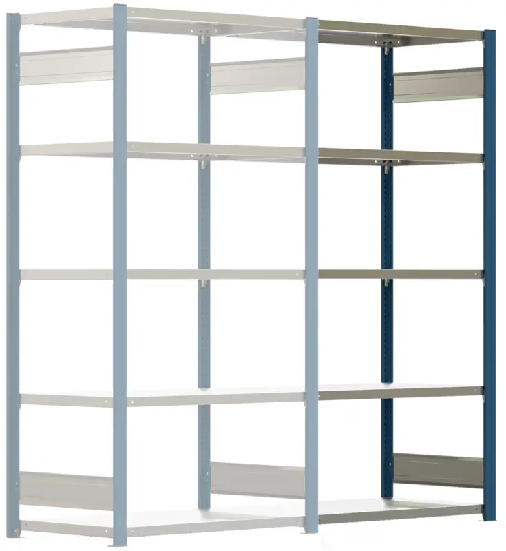 Regalwerk BERT Lagerregal 250 6 Anbaufeld 2500 x 1285 x 600 mm - RAL 5010 Markenware