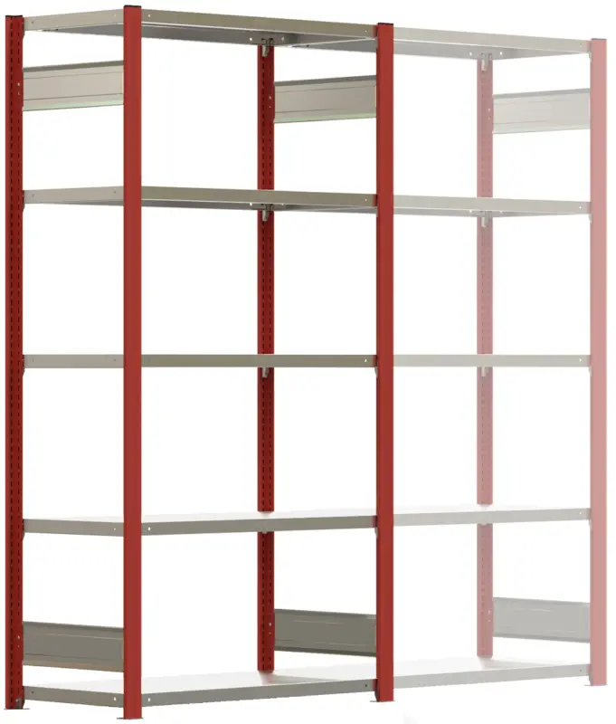 Regalwerk BERT Schwerlastregal 350 5 Grundfeld 2000 x 1285 x 500 mm - RAL 3000 Top-Seller