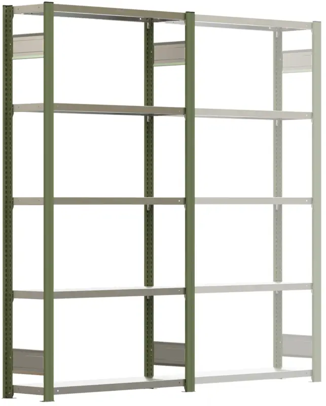 Regalwerk BERT Schwerlastregal 350 6 Grundfeld 2500 x 1005 x 300 mm - RAL 6011 Neu