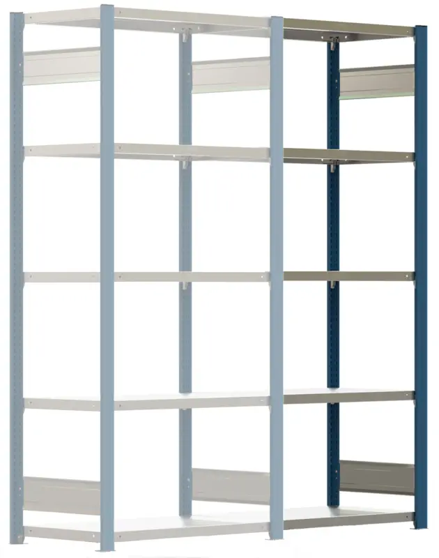 Regalwerk BERT Schwerlastregal 350 6 Anbaufeld 2500 x 875 x 500 mm - RAL 5010 Sichere Zahlung