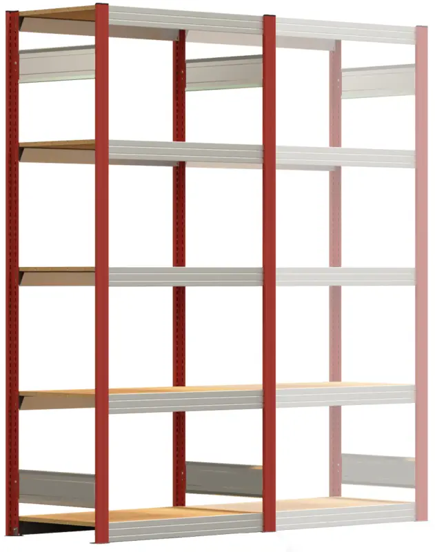 Regalwerk BERT Großfachregal 250 5 Grundfeld 2000 x 875 x 500 mm - RAL 3000 Neuheit