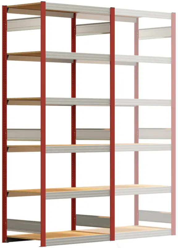 Heißes Angebot Regalwerk BERT Großfachregal 250 6 Grundfeld 2500 x 1005 x 600 mm - RAL 3000