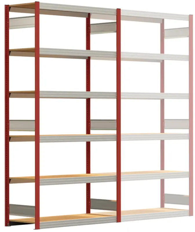 Aktuell Regalwerk BERT Großfachregal 250 6 Grundfeld 2500 x 1285 x 500 mm - RAL 3000
