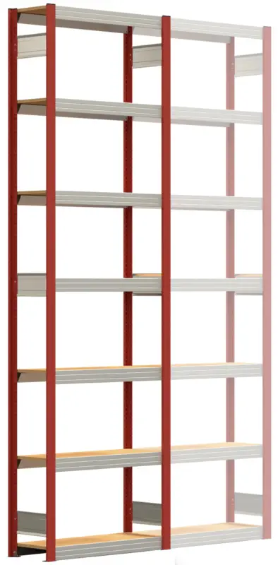 Regalwerk BERT Großfachregal 250 7 Grundfeld 3000 x 875 x 300 mm - RAL 3000 Sichere Zahlung