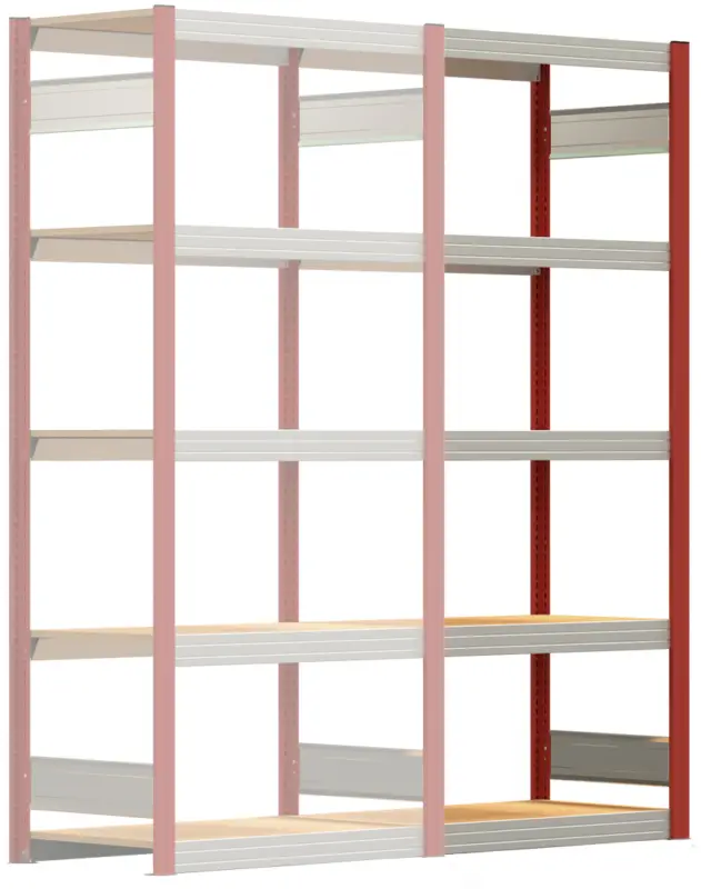 Regalwerk BERT Großfachregal 250 5 Anbaufeld 2000 x 875 x 500 mm - RAL 3000 Direktkauf
