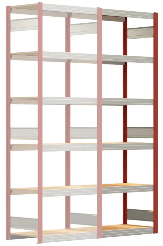 Regalwerk BERT Großfachregal 250 6 Anbaufeld 2500 x 875 x 500 mm - RAL 3000 Schneller Versand