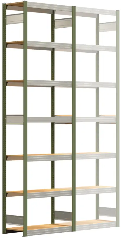 Regalwerk BERT Großfachregal 250 7 Grundfeld 3000 x 875 x 400 mm - RAL 6011 Heißes Angebot