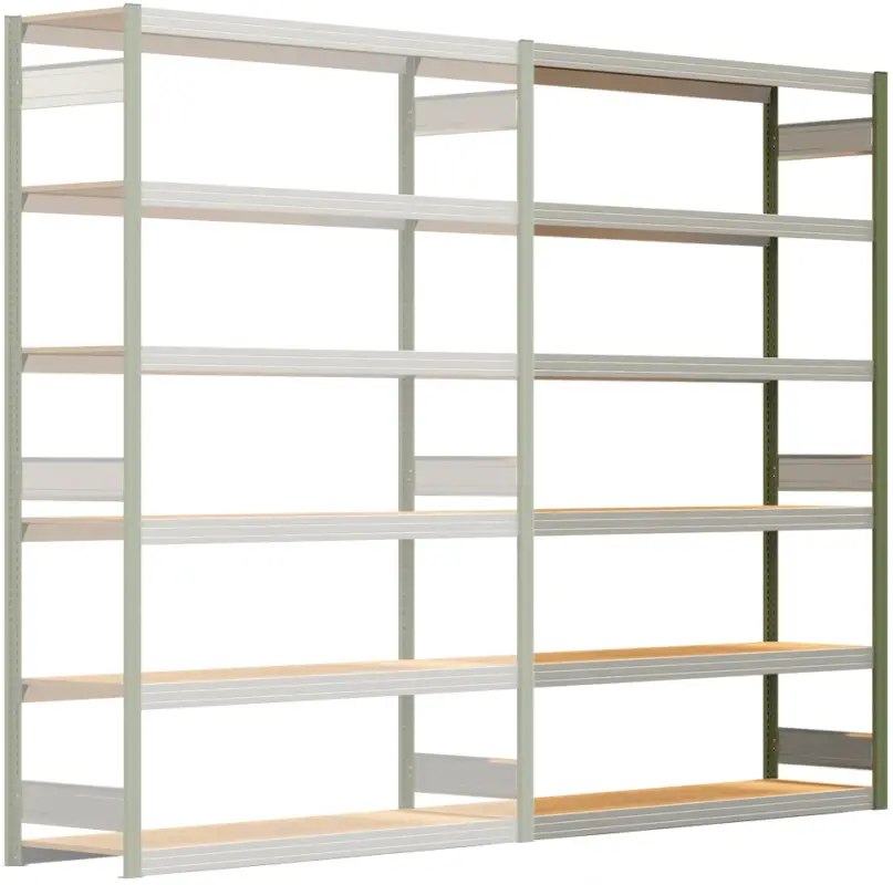 Preiswert Regalwerk BERT Großfachregal 250 6 Anbaufeld 2500 x 1695 x 500 mm - RAL 6011