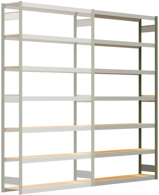 Neu Im Sortiment Regalwerk BERT Großfachregal 250 7 Anbaufeld 3000 x 1695 x 400 mm - RAL 6011