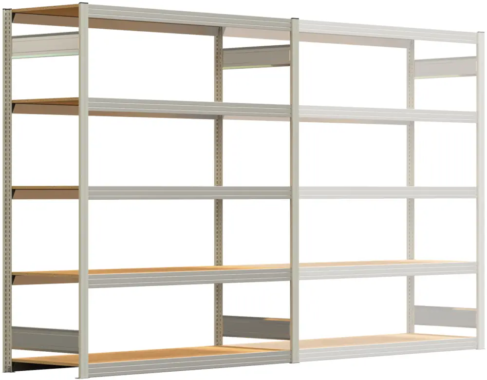 Regalwerk BERT Großfachregal 250 5 Grundfeld 2000 x 1695 x 600 mm - RAL 7035 Online Kaufen