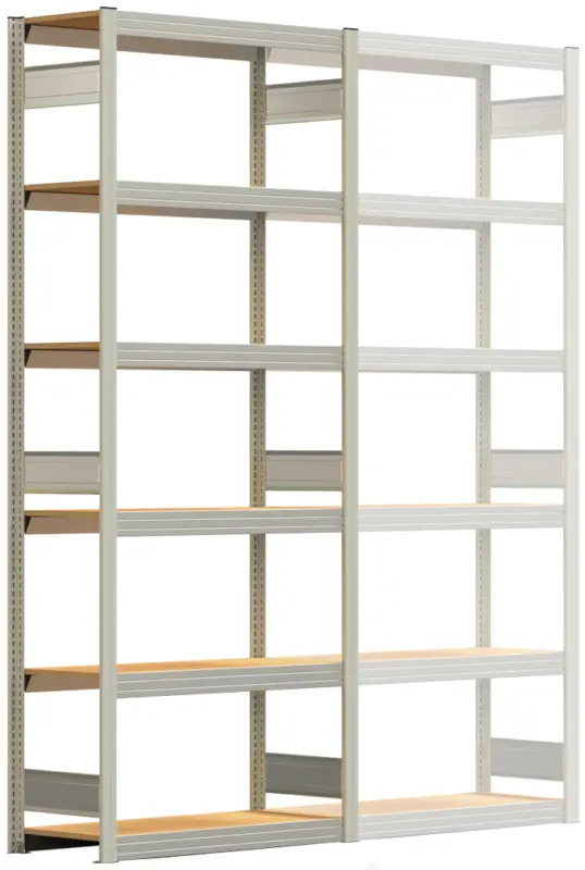 Regalwerk BERT Großfachregal 250 6 Grundfeld 2500 x 1005 x 400 mm - RAL 7035 Bestseller