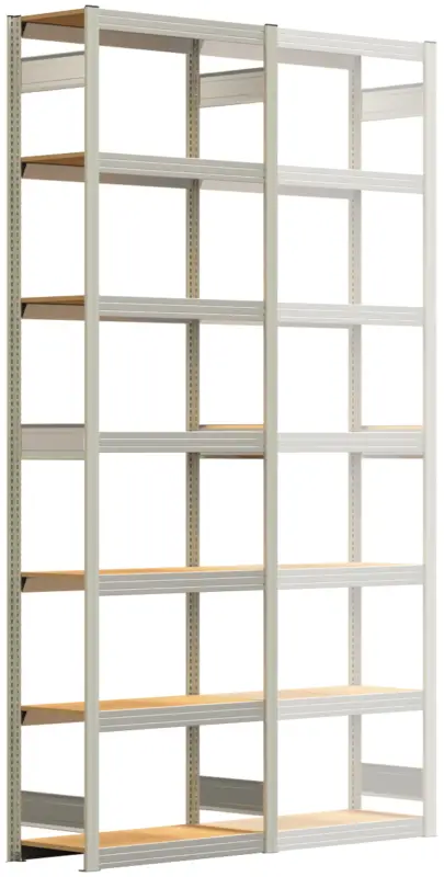 Regalwerk BERT Großfachregal 250 7 Grundfeld 3000 x 875 x 400 mm - RAL 7035 Neu Im Sortiment