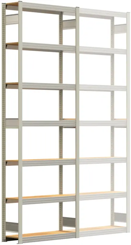 Echt Regalwerk BERT Großfachregal 250 7 Grundfeld 3000 x 1005 x 300 mm - RAL 7035