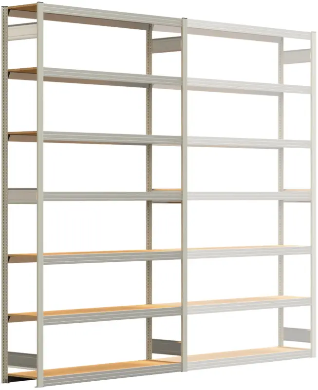 Regalwerk BERT Großfachregal 250 7 Grundfeld 3000 x 1695 x 400 mm - RAL 7035 Sofort Bestellen