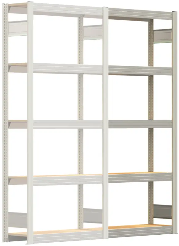 Regalwerk BERT Großfachregal 250 5 Anbaufeld 2000 x 875 x 300 mm - RAL 7035 Markenprodukt