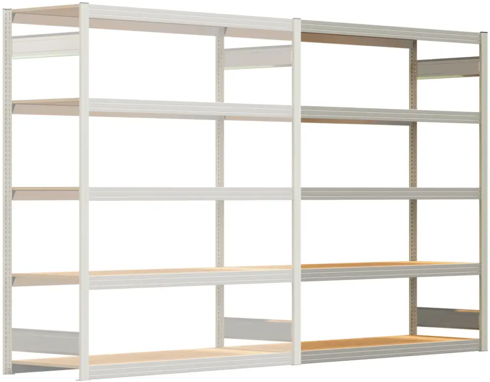 Regalwerk BERT Großfachregal 250 5 Anbaufeld 2000 x 1695 x 600 mm - RAL 7035 Billig