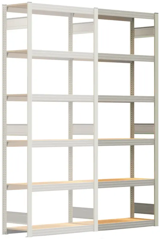 Regalwerk BERT Großfachregal 250 6 Anbaufeld 2500 x 1005 x 400 mm - RAL 7035 Neue Kollektion