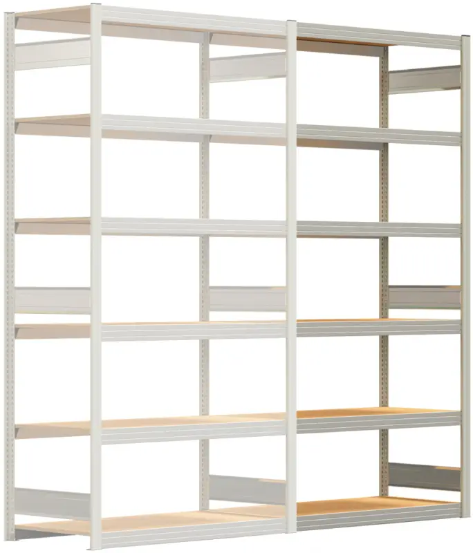 Regalwerk BERT Großfachregal 250 6 Anbaufeld 2500 x 1285 x 600 mm - RAL 7035 Expressversand
