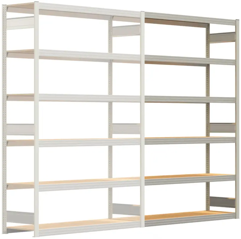 Preisreduziert Regalwerk BERT Großfachregal 250 6 Anbaufeld 2500 x 1695 x 500 mm - RAL 7035