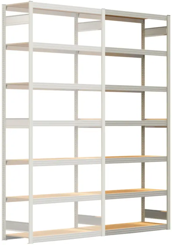 Angebot Regalwerk BERT Großfachregal 250 7 Anbaufeld 3000 x 1285 x 500 mm - RAL 7035