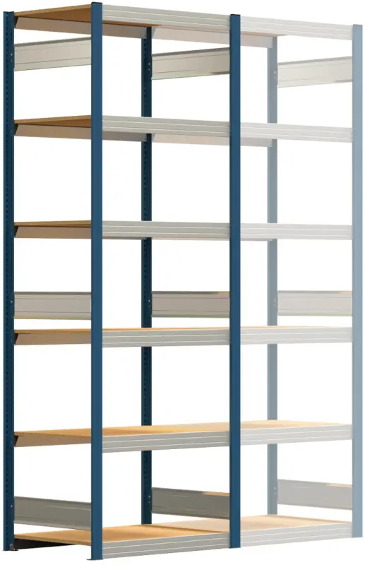 Regalwerk BERT Großfachregal 250 6 Grundfeld 2500 x 875 x 600 mm - RAL 5010 Neu