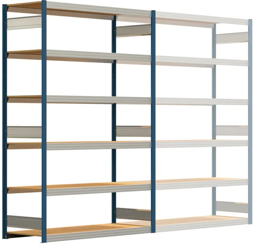 Regalwerk BERT Großfachregal 250 6 Grundfeld 2500 x 1695 x 600 mm - RAL 5010 Letzte Chance