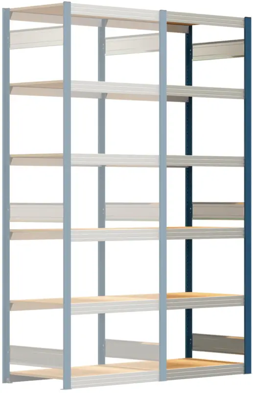 Regalwerk BERT Großfachregal 250 6 Anbaufeld 2500 x 875 x 600 mm - RAL 5010 Saisonangebot