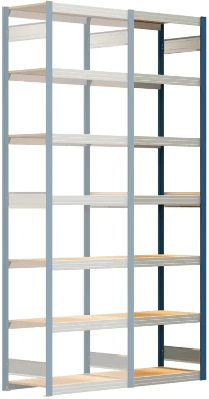 Zertifiziert Regalwerk BERT Großfachregal 250 7 Anbaufeld 3000 x 875 x 500 mm - RAL 5010