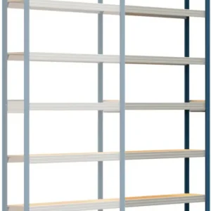 Abverkauf Regalwerk BERT Großfachregal 250 7 Anbaufeld 3000 x 1285 x 300 mm - RAL 5010