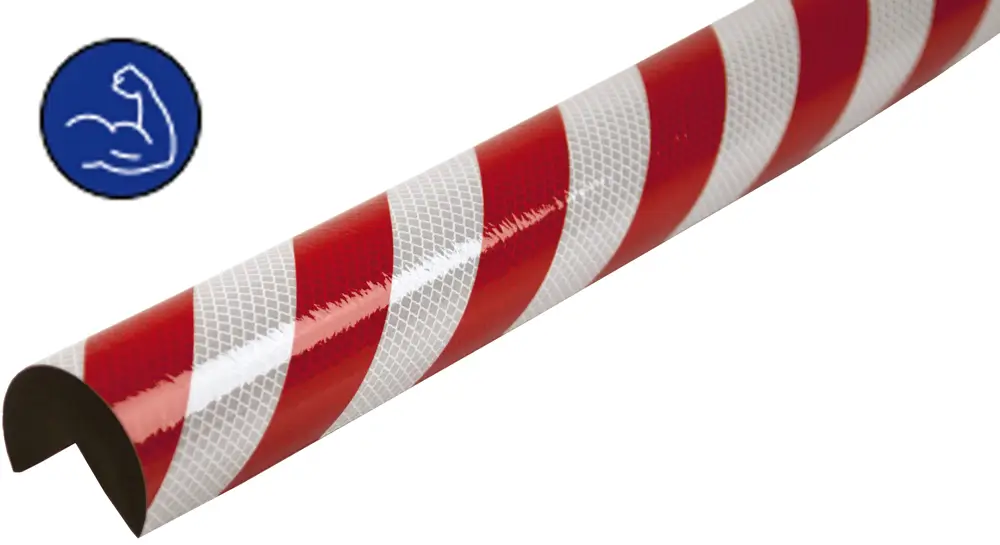 Markenware Knuffi Eckschutzprofil Typ A+ Ø 60 mm rot weiß PU - 1,00 m reflective Extra Strong