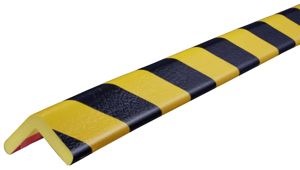 Ausverkauf Knuffi Eckschutzprofil Typ H 45 x 45 mm gelb schwarz PU - 50,00 m Standard