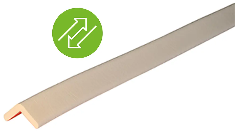 Top-Seller Knuffi Eckschutzprofil Typ H 45 x 45 mm weiß PU - 1,00 m Removable