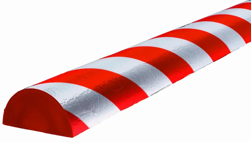 Schnäppchen Knuffi Wandschutz Profil Typ C+ 70 x 35 mm rot weiß PU - 1,00 m Standard