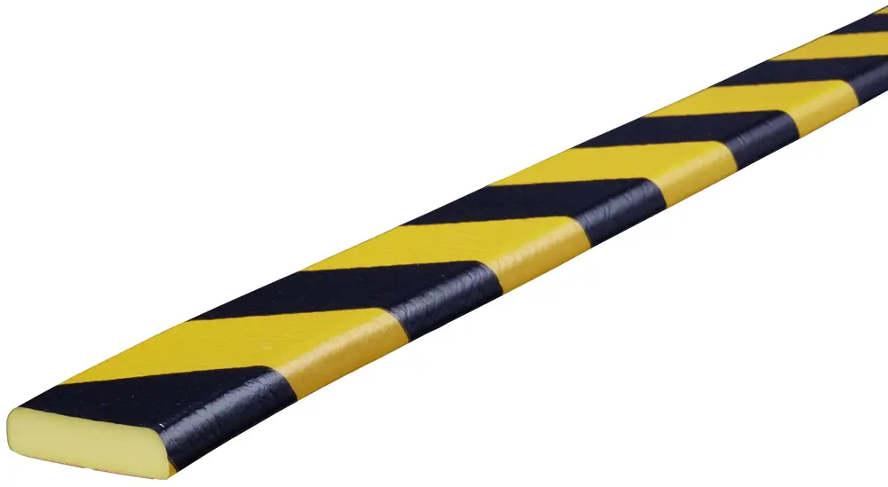 Heißes Angebot Knuffi Wandschutz Profil Typ F 40 x 11 mm gelb schwarz PU - 1,00 m Standard