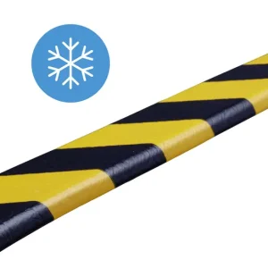 Bestpreis Knuffi Wandschutz Profil Typ F 40 x 11 mm gelb schwarz PU - 1,00 m Frost