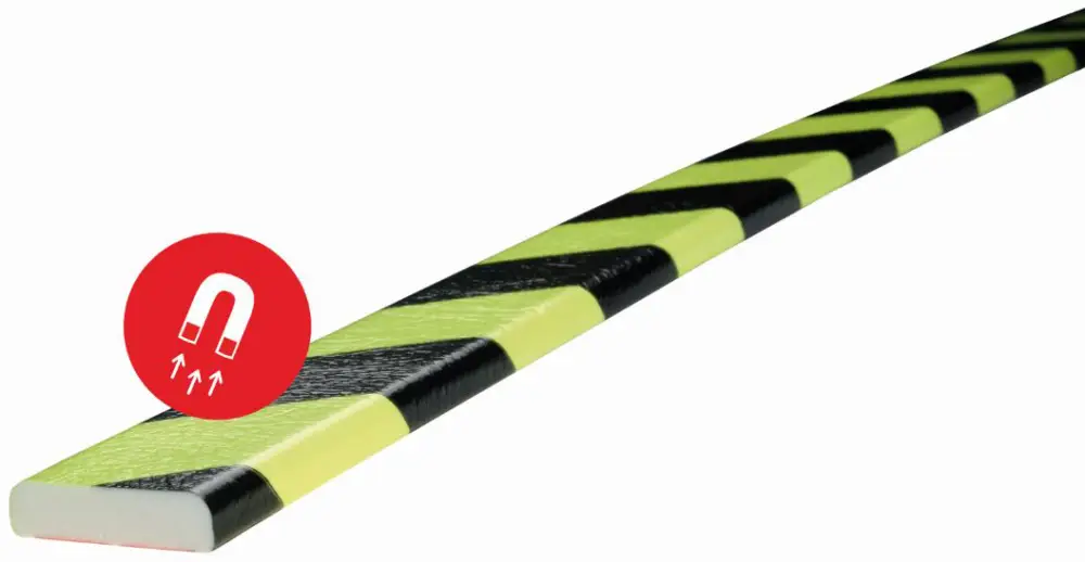 Bestpreis Knuffi Wandschutz Profil Typ F 40 x 11 mm neon schwarz PU - 1,00 m Magnetic