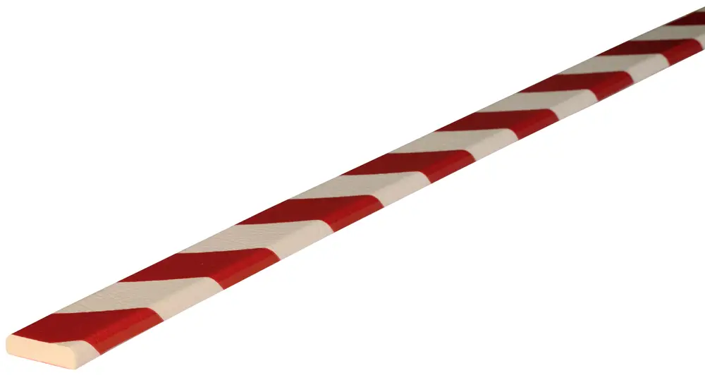 Knuffi Wandschutz Profil Typ F 40 x 11 mm rot weiß PU - 5,00 m Standard Zertifiziert