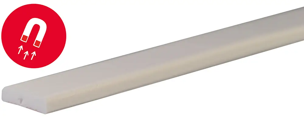 Zertifiziert Knuffi Wandschutz Profil Typ F 40 x 11 mm weiß PU - 1,00 m Magnetic
