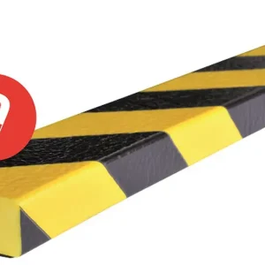 Knuffi Wandschutz Profil Typ D 50 x 20 mm gelb schwarz PU - 1,00 m Magnetic Sichere Zahlung