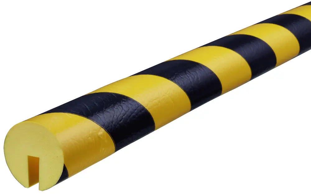 Knuffi Kantenschutzprofil Typ B Ø 40 mm gelb schwarz PU - 5,00 m Standard Solange Der Vorrat Reicht