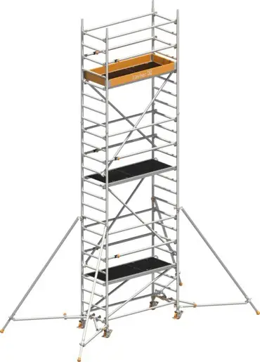 Begrenztes Angebot Rollgerüst Layher Uni Leicht P2 hawego 1413225 mit Stützen und Telegeländer - Arbeitshöhe 7,15 m
