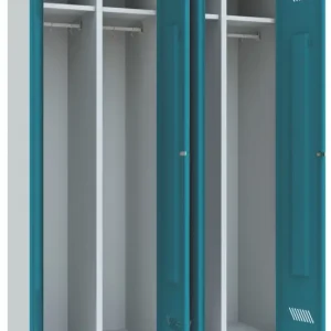 Wochenendangebot Pavoy Spind mit Füßen 1850 x 1170 x 500 mm - 2 Doppel-Abteile mit Drehriegel - RAL 7035 5012