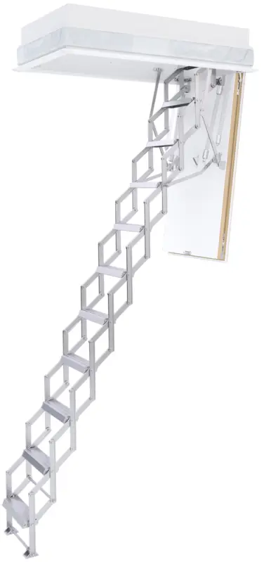 Preisknaller Roto Scherentreppe Aluminium Ecco Raumhöhe 225 - 275 cm Rohbaumaß 110 x 60 cm